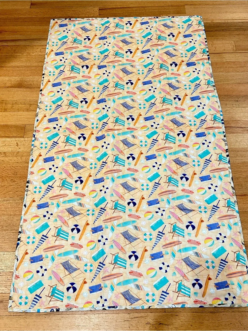 Handmade Quilt Throw Swimsuit Whimsical Summer 61”x36”‎